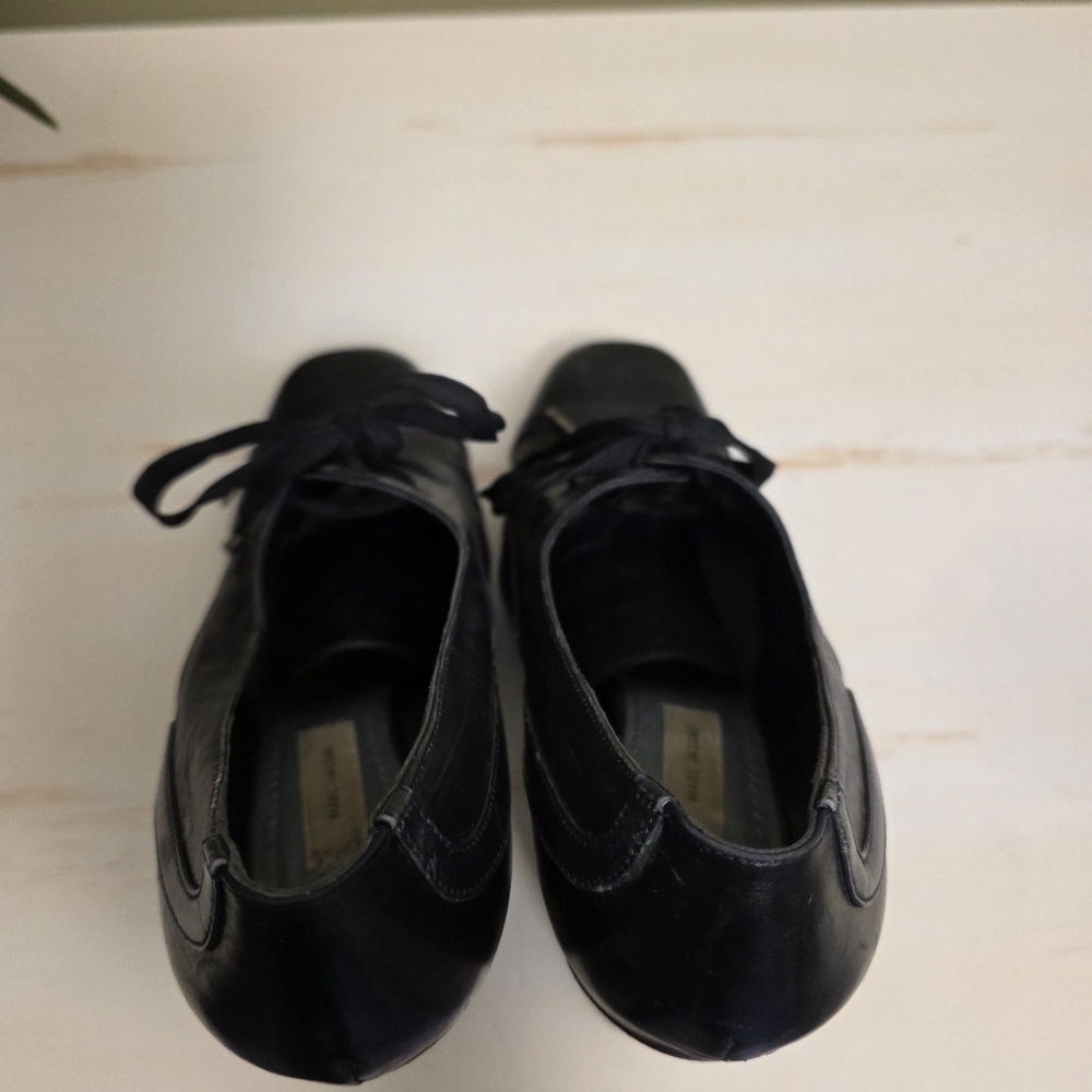 Marc Jacobs | Black Leather Oxford Heels Sz 36 1/2 - Picture 5 of 9